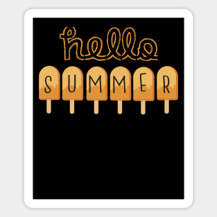 Hello Summer Retro Vintage Holiday Art Magnet